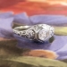 Art Deco Vintage 1930's Old European Cut Diamond Engagement Wedding Ring 18k White Gold