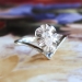 Vintage 1970's Pear Diamond Solitaire Engagement Anniversary Graduation Buttercup Ring 18k White Gold