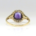 Art Deco Vintage 1930's Amethyst Old Mine Cut Diamond Filigree Ring Platinum 18k Yellow Gold