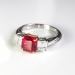 Estate Rare Tiffany & Co. Natural Red Ruby Diamond Three Stone Engagement Anniversary Birthstone Ring 18k Yellow Gold Platinum