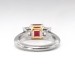 Estate Rare Tiffany & Co. Natural Red Ruby Diamond Three Stone Engagement Anniversary Birthstone Ring 18k Yellow Gold Platinum