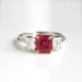 Estate Rare Tiffany & Co. Natural Red Ruby Diamond Three Stone Engagement Anniversary Birthstone Ring 18k Yellow Gold Platinum