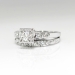 Vintage Retro 1940's .41ct t.w. Jabel Barth Diamond Engagement Ring Bridal Wedding Set Band 18k White Gold