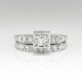 Vintage Retro 1940's .41ct t.w. Jabel Barth Diamond Engagement Ring Bridal Wedding Set Band 18k White Gold