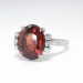 Vintage Estate 1950's Spessartite Garnet Diamond Ring 18k White Gold