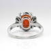 Vintage Estate 1950's Spessartite Garnet Diamond Ring 18k White Gold