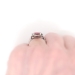 Vintage Estate 1950's Spessartite Garnet Diamond Ring 18k White Gold