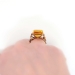 Vintage Retro Estate 1940's Citrine Ruby Diamond Cocktail Birthstone Anniversary Ring 14k Rose Gold Platinum