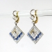 Antique Edwardian Blue Sapphire Diamond Chandelier Drop Earrings Platinum 18k Yellow Gold