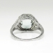 Art Deco 1930's Vintage Aquamarine Filigree Engagement Birthstone March Ring 18k White Gold