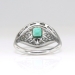 Art Deco Emerald Diamond Ring Platinum 18k Yellow Gold