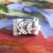 Vintage Retro 1950's Marquise Mixed Cut Diamond Cocktail Pinky Ring 14k White Gold