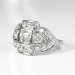 Art Deco Vintage 1930's Old Transitional Cut Diamond Engagement Anniversary Cocktail Platinum Ring