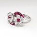 Estate Vintage 1960's Oscar Heyman Ruby Diamond Bypass Ring Platinum