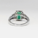 Estate Verdelite Brazilian Green Tourmaline Baguette Diamond Ring Platinum