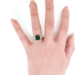 Estate Verdelite Brazilian Green Tourmaline Baguette Diamond Ring Platinum