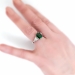 Estate Verdelite Brazilian Green Tourmaline Baguette Diamond Ring Platinum