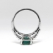 Estate Verdelite Brazilian Green Tourmaline Baguette Diamond Ring Platinum