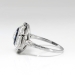 Art Deco 1930's Vintage Estate Old European Cut Diamond Lab Sapphire Double Halo Ring Platinum