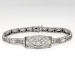 Art Deco Old European Transitional Cut Diamond Filigree 14k White Gold Platinum Bracelet