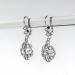 Vintage 1930's Art Deco Old Transitional Cut Rose Cut Diamond 14k White Gold Drop Chandelier Earrings