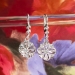 Vintage 1930's Art Deco Old Transitional Cut Rose Cut Diamond 14k White Gold Drop Chandelier Earrings