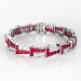 Vintage Huge 17.40ct t.w. 1940's Retro Lab Ruby & Diamond Bracelet Platinum Fits 6.5-6.75' Inch Wrist