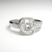 Antique Edwardian Cushion Cut Diamond Engagement Ring Circa 1920's Platinum Wedding Anniversary Ring