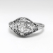 Art Deco Vintage 1930's Old European Cut Diamond Engagement Wedding Platinum Filigree Ring