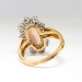 Estate Oscar Heyman Imperial Precious Peach Topaz & Oval Diamond Halo Ring 18k Yellow Gold Platinum