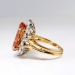 Estate Oscar Heyman Imperial Precious Peach Topaz & Oval Diamond Halo Ring 18k Yellow Gold Platinum