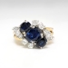 Vintage Sapphire Diamond Ring Circa 1950's Natural Blue Oval Sapphire Diamond 18k Gold Ring