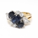 Vintage Sapphire Diamond Ring Circa 1950's Natural Blue Oval Sapphire Diamond 18k Gold Ring