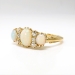 Antique Opal Diamond Ring Circa 1890's Victorian 3 Stone Opal Old Mine Cut Diamond Ring 18k Yellow Gold