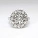 Art Deco Engagement Ring Vintage 1930's Old Diamond Halo Ring Platinum