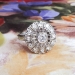 Art Deco Engagement Ring Vintage 1930's Old Diamond Halo Ring Platinum