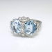 Vintage Blue Topaz Diamond Ring Circa 1940's Retro Bow Wedding Something Blue Ring Palladium