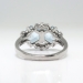 Vintage Blue Topaz Diamond Ring Circa 1940's Retro Bow Wedding Something Blue Ring Palladium