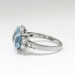 Vintage Blue Topaz Diamond Ring Circa 1940's Retro Bow Wedding Something Blue Ring Palladium