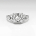 Art Deco Engagement Ring Vintage Circa 1930's Box Set Diamond Engagement Ring 18k White Gold