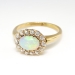 Antique Opal Diamond Ring Circa 1890's Victorian Old European Cut Diamond Halo Ring 14k Rose Yellow Gold