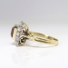 Vintage Emerald Cut Garnet Diamond Halo Engagement Ring Circa 1950's 14k Yellow White Gold