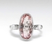 Art Deco Precious Pink Topaz Diamond Ring Circa 1930's Vintage Engagement Birthstone Cocktail Ring Platinum