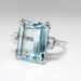 Vintage Emerald Cut Aquamarine Diamond Ring Circa 1970's  Ring 14k White Gold