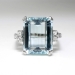 Vintage Emerald Cut Aquamarine Diamond Ring Circa 1970's  Ring 14k White Gold