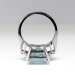 Vintage Emerald Cut Aquamarine Diamond Ring Circa 1970's  Ring 14k White Gold