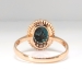 Art Deco Turquoise Ring Circa 1930's Russian Turquoise Single Cut Diamond Halo Ring 14k Rose 