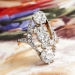 Antique Edwardian Diamond Ring Circa 1920's Unique Old European Cut Diamond Engagement Anniversary Ring 14k Gold Platinum