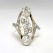 Antique Edwardian Diamond Ring Circa 1920's Unique Old European Cut Diamond Engagement Anniversary Ring 14k Gold Platinum