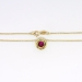 Vintage Ruby Diamond Necklace Circa 1990's Natural Red Ruby Diamond Halo Pendant 18k Yellow Gold